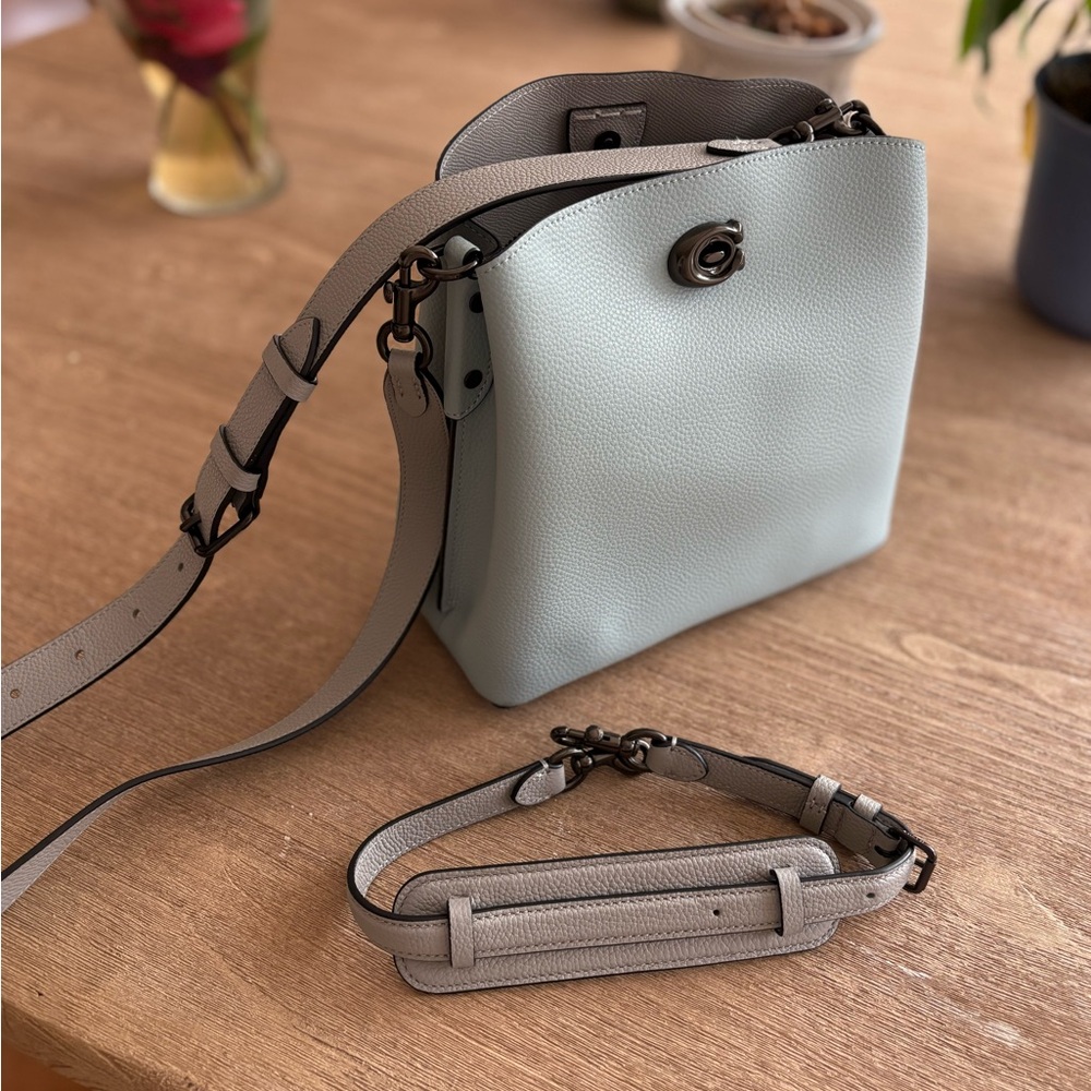 Coach willow color block shoulder/cross body leather bag